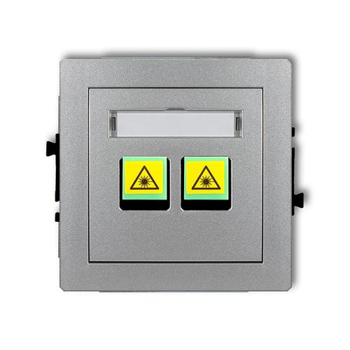 Mechanizm gniazda światłowodowego/optycznego podwójnego, bez pola opisowego srebrny metalik DECO 7DGOPBO-2 Karlik
