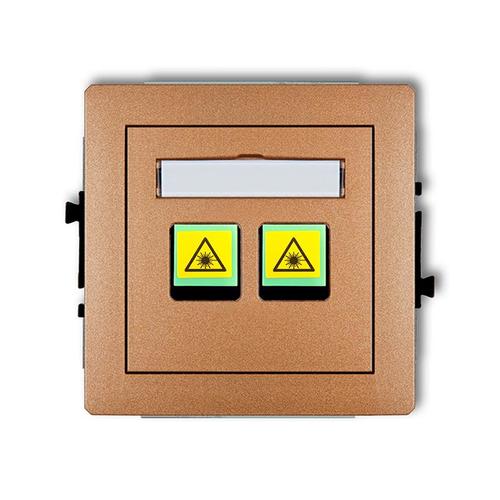 Mechanizm gniazda światłowodowego/optycznego podwójnego, bez pola opisowego złoty metalik DECO 8DGOPBO-2 Karlik