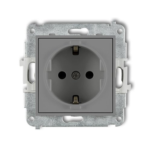 Mechanizm gniazda pojedynczego z uziemieniem SCHUKO 2P+Z szary mat 27MGP-1sp Karlik Mini