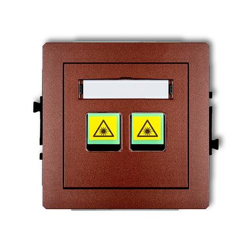 Mechanizm gniazda światłowodowego/optycznego podwójnego, bez pola opisowego brązowy metalik DECO 9DGOPBO-2 Karlik