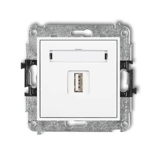 Mechanizm ładowarki USB pojedynczej, 5V, 1A biały MCUSB-1 Karlik Mini