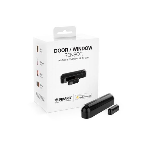 Czujnik zbliżeniowy z pomiarem temperatury FIBARO Door Window Sensor Czarny HomeKit FGBHDW-002-3