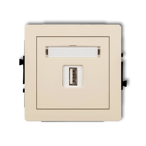 Mechanizm ładowarki USB pojedynczej, 5V, 2A beżowy Karlik Deco 1DCUSB-3