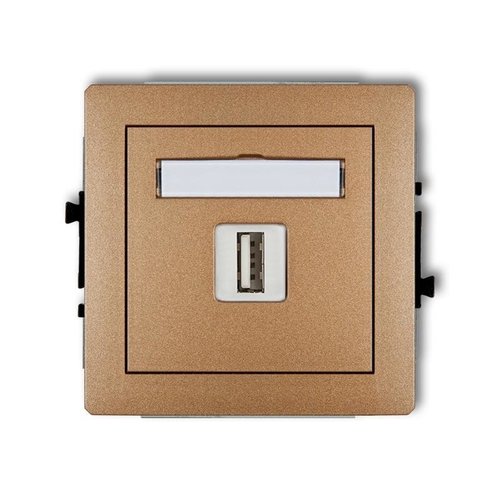 Mechanizm ładowarki USB pojedynczej, 5V, 2A złoty metalik Karlik Deco 8DCUSB-3