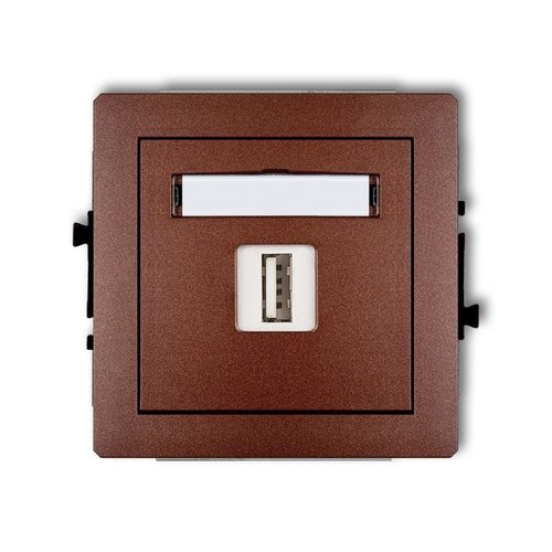Mechanizm ładowarki USB pojedynczej, 5V, 1A brązowy metalik Karlik Deco 9DCUSB-1