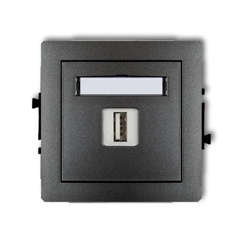 Mechanizm ładowarki USB pojedynczej, 5V, 1A grafitowy Karlik Deco 11DCUSB-1