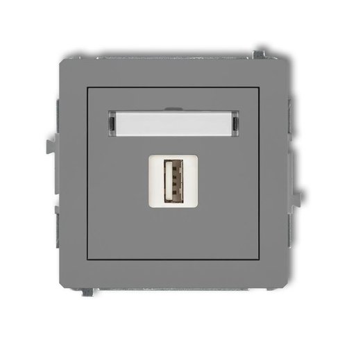 Mechanizm ładowarki USB pojedynczej, 5V, 1A szary mat Karlik Deco 27DCUSB-1