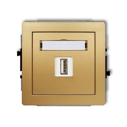 Mechanizm ładowarki USB pojedynczej, 5V, 2A złoty Karlik Deco 29DCUSB-3