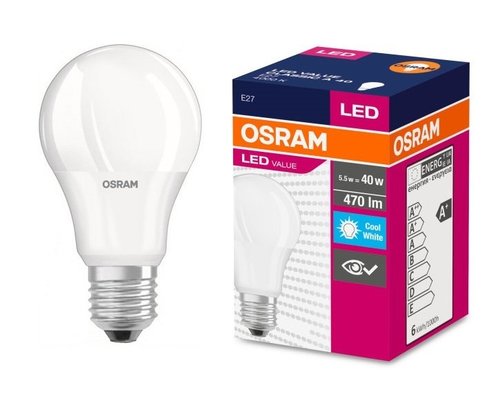 Żarówka LED VALUE CLASSIC A MATOWA 40 5,5W 4000K E27 Osram
