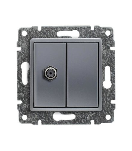 KOS | Vena | Aluminium | Gniazdo TV pojedyncze, 514053