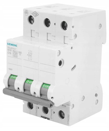 Wyłącznik nadprądowy SENTRON 3P C 16A 6kA AC 5SL6316-7 Siemens