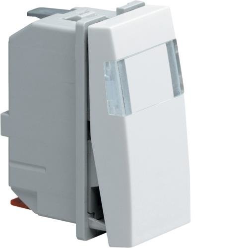 systo Łącznik klawiszowy przyciskowy zwierno/rozwierny z polem opisowym i opcją podświetlenia, 10A/250V, 1M, biały Hager...