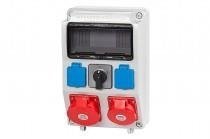 Rozdzielnia CAJA 16A/5P, 32A/5P, 2x230V, L/P, 9 modułów IP44 F-elektro F3.0134
