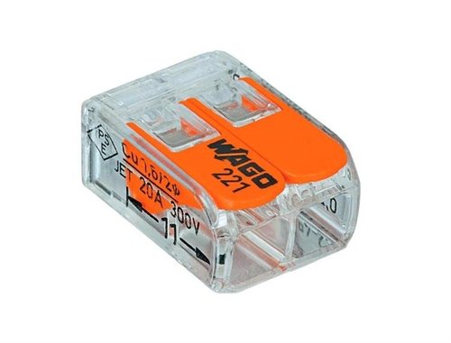 Wago compact szybkozłączka z dźwigniami zwalniającymi 2x0,2-4mm 221-412