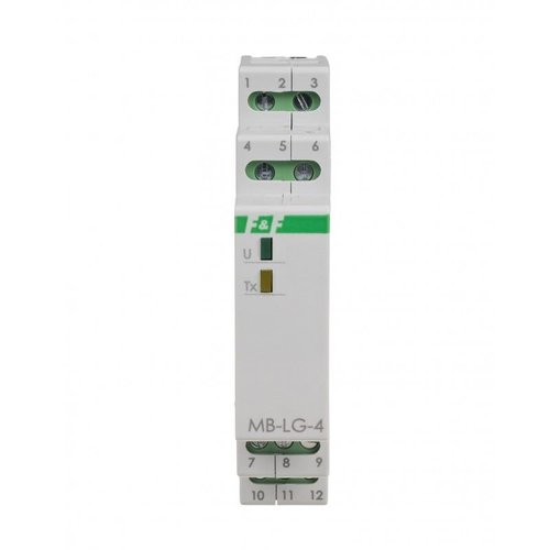 Licznik czasu pracy z wyjściem MODBUS RTU, 4-kanałowy, 1 moduł 160÷265V AC/DC