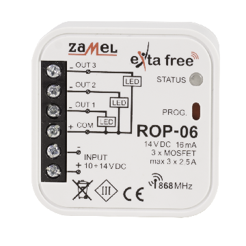 Radiowy odbiornik dopuszkowy 3-kanałowy, ROP-06, exta free Zamel