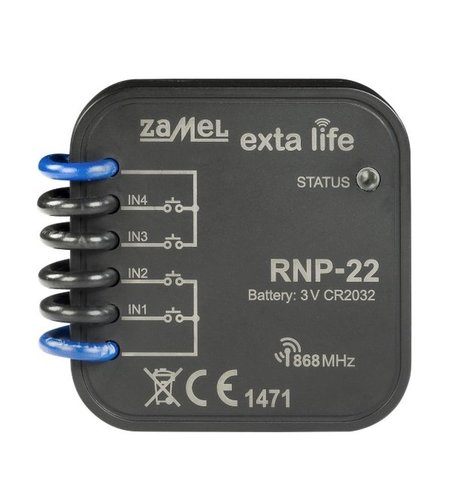 Radiowy nadajnik dopuszkowy 4-kanałowy bateryjny Zamel exta life RNP-22