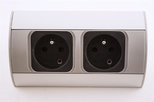 Podwójne gniazdo meblowe bez wyłącznika, 2x230V OR-AE-1303 Orno