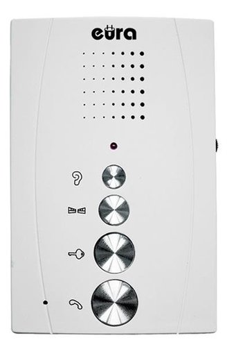 Domofon EURA ADP-51A3 DIFESA 1-rodzinny, 2 unifony, interkom, biały