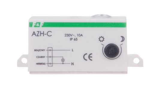 Automat zmierzchowy hermetyczny 230V 10A przewód przyłączeniowy 0,5m AZH-C F&F