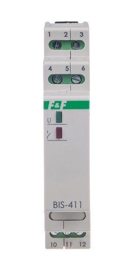 Przekaźnik bistabilny on/off, Un=230V lub 24V AC/DC, I=16A InRush(160A/20ms), styki 1P, zaciski śrubowe, 1 moduł, BIS-411-LED...