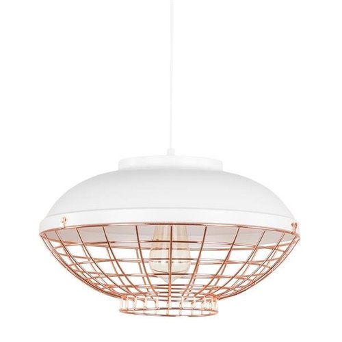 Lampa sufitowa wisząca Clams metalowa klatka industrialna biała miedziana szara drut Italux MDM-2941/1 W+COP