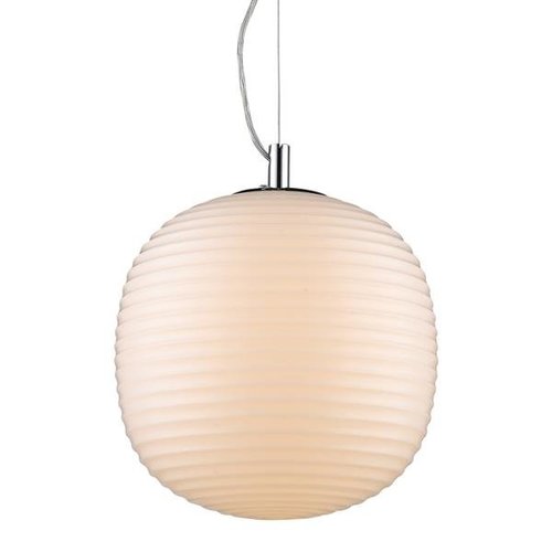 Lampa sufitowa wisząca żyrandol Dakota owal biała stal chrom duża Italux 8192-1P