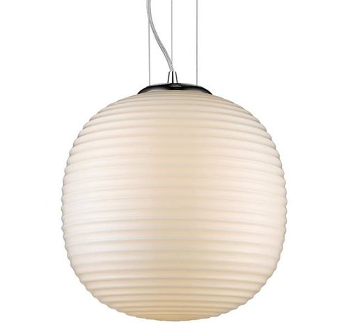 Lampa sufitowa wisząca żyrandol Dakota owal biała stal chrom mała Italux 8193-1P