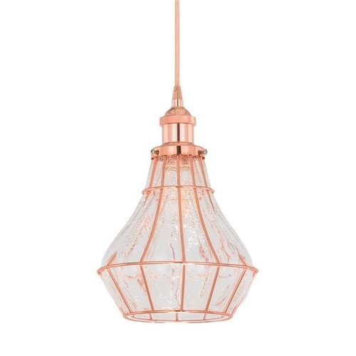 Lampa sufitowa wisząca żyrandol Finter szkło różowa złota metal Italux DS-G-77