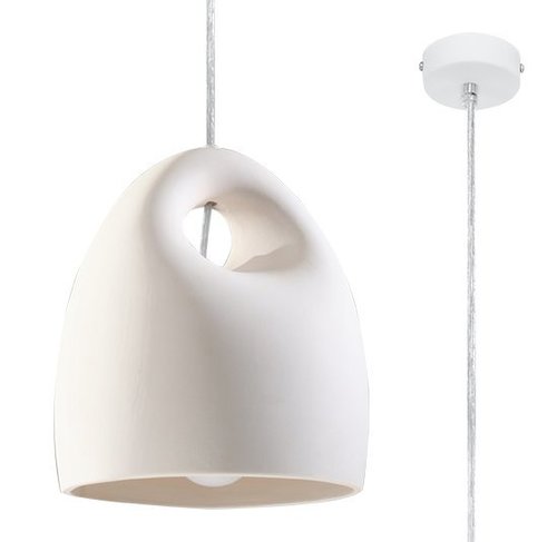 Lampa wisząca ceramiczna biały  E27 60W IP20 Sollux SL.0842