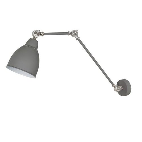 Lampa ścienna kinkiet Sonny szara metalowa długi wysięgnik Italux MB-HN5011-1-GR