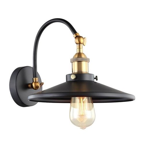 Lampa ścienna kinkiet Verda trójkąt daszek czarna złota klasyczny Italux MBM-3458/1 BK+GD