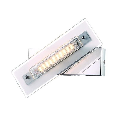 Lampa ścienna kinkiet LED Adamo podłużna chrom metal biała klasyczna Italux W29534-1A