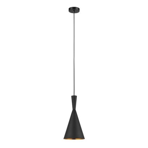 Lampa sufitowa wisząca Pedro inustrialna stożek wisząca czarna mosiądz zwis Italux MDM-2361/1