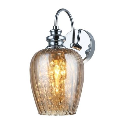 Lampa ścienna kinkiet Pirita B CR metal chrom herbaciana szkło złota kopuła Italux MBM2286/1B CR