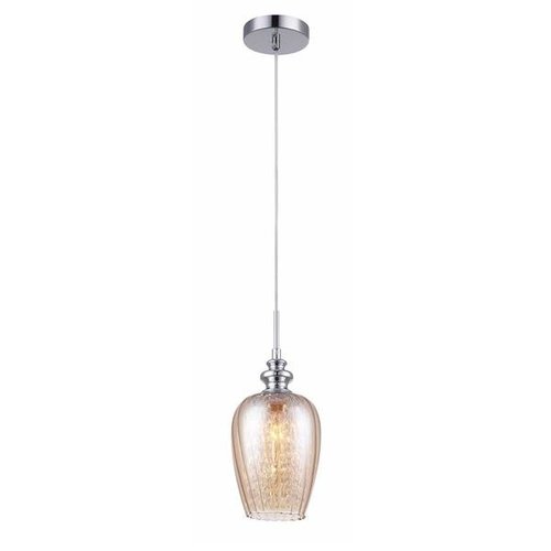 Lampa sufitowa wisząca Pirita B CR 1 źródło światła metal chrom herbaciana szkło kopuła złota Italux MDM2286/1B...