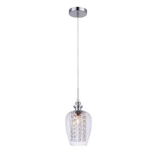 Lampa sufitowa wisząca Pirita C CR 1 źródło światła metal chrom szkło kopuła srebrna Italux MDM2286/1C CR