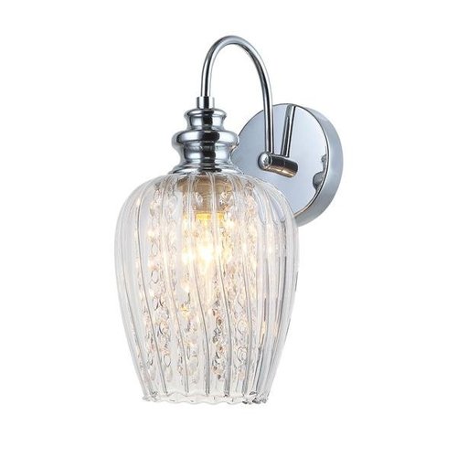 Lampa ścienna kinkiet Pirita B CR metal chrom srebrna szkło kopuła Italux MBM2286/1C CR