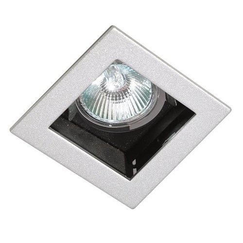Lampa wpuszczana sufitowa downlight Relio kwadrat metal srebrna aluminium 95mm Italux DL-101/SY