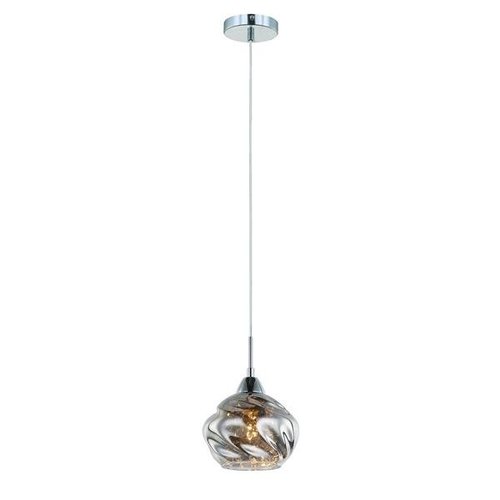 Lampa sufitowa wisząca Ritmo 1 źródło światła chrom z kryształkami metal szkło glamour klosz Italux MDM-2643/1