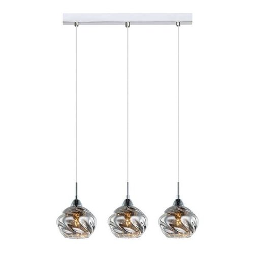 Lampa sufitowa wisząca Ritmo 3 źródła światła chrom z kryształkami metal szkło glamour klosz Italux MDM-2643/3