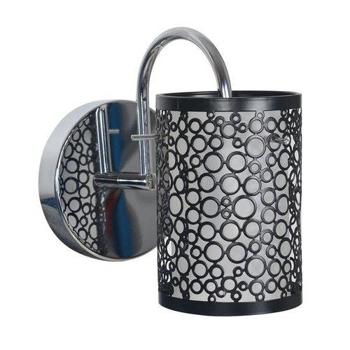 Lampa ścienna kinkiet Trim metal szkło czarna biała koła wzór tuba Italux IB92191-1B