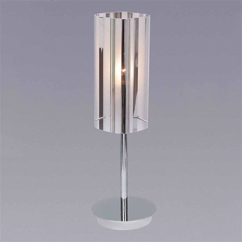 Lampka biurkowa gabinetowa Ruben chrom metal szklana tuba przezroczysta Italux MTM1890/1B