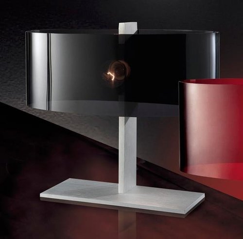 Lampka biurkowa gabinetowa Elipsa czarna tworzywo klosz muszelkowy nowoczesna Italux MA2209-BLACK