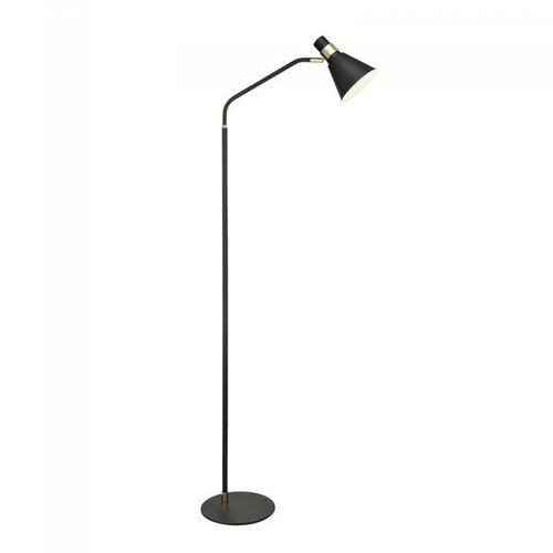 Elegancka lampa podłogowa stojąca czarny złoty Italux Biagio ML-H16079BFLK-1