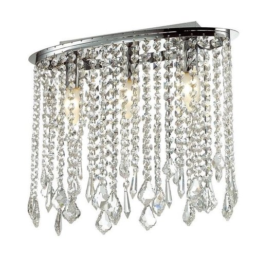 Lampa sufitowa plafon 3 źródła zwisy kryształ chrom Italux Kaas MA04928C-003