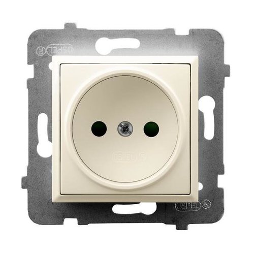 Gniazdo pojedyncze Ecru Ospel Aria GP-1U/m/27