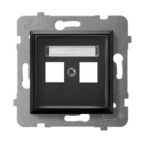 Obudowa gniazda podwójnego typu Keystone prosta Czarny metalik Ospel Aria GPK-2U/p/33