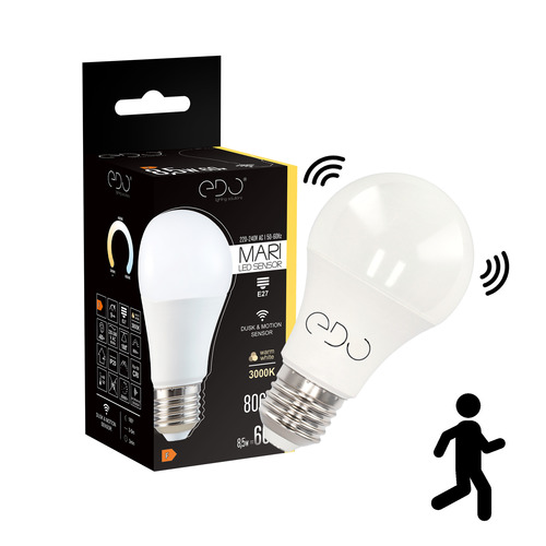 Żarówka z czujnikiem ruchu MARI LED Sensor E27  8,5W 3000K ciepła WW 806lm EDO777391 <span class="keyword" >EDO Solutions</span>