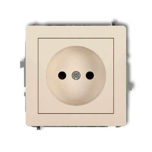 Mechanizm gniazda pojedynczego bez uziemienia 2P beżowy Karlik Deco 1DGP-1p